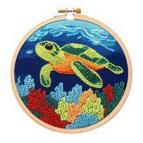 Pradžiamoksliams skirtas vėlimo adata rinkinys Vėlimo adatos rinkinys su lanku Žirklės PASIDARYK PATS Vėlimas adata A blue