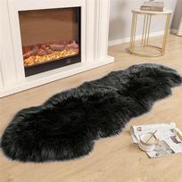 Namų ūkio Imituotos Vilnos Odos Sofos Kilimas 60*90CM juoda