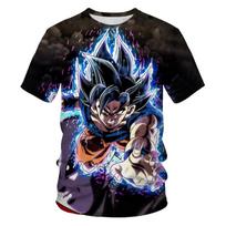 Nauji Madingi Anime Dragon Ball Serijos Marškinėliai Vyriški 3D Skaitmeniniu Būdu Atspausdinti Marškinėliai L gray
