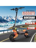 ES 2026 X5 Elektrinis paspirtukas 6000W 60V 40AH Dvigubas variklis Dviguba pakaba Maksimalus greitis 95km/h Hidrauliniai stabdžiai Escooter Maksimalus nuvažiuojamas atstumas 90km 5000W-52V-26AH /*---