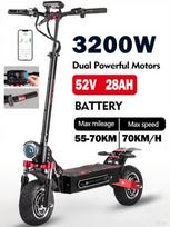 BOYUEDA Q7Pro Max Elektrinis paspirtukas 3200W Dvigubas variklis 52V28AH Su NFC Aktyvuojamas Programėlės Valdymas 11  Tylūs Padangos Sulankstomas E-Paspirtukas