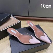Fashion 2025 Fairy Style Summer Sexy And Versatile Transparent Half-Slipper Women'S Pointed-Toe Thin-Heeled High-Heeled Sandals Slipper 36 black