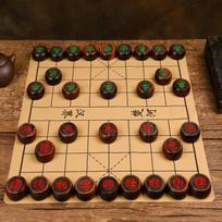 Xiangqi Kinų Šachmatų Stalo Žaidimų Rinkinys Natūralaus Medžio Žaidimo Figūrėlės Nešiojamas Kelioninis Strateginis Žaislas Vaikams Suaugusiems Šeimos Dovana black