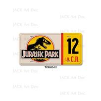 Klasikinio filmo Juros periodo parkas Metalo spaudinys Licencijos plokštelė 15x30cm Skardinis ženklas Vintažinė sieninė lentelė Dekoras garažui Barui Dinzaurų plakatas 20X30CM white