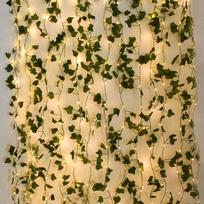 Green Leaf String Lights Artificial Ivy Vine Fairy Light Garland Wedding Party Decoration Christmas Home Room Wall Hanging Plant 5M 50LED