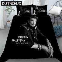 Johnny Hallyday 3D spausdintas patalynės komplektas Antklodžių užvalkalai Pagalvių užvalkalai Antklodė Patalynės komplektas Lovos drabužiai Lovos linas 150x200cm 3pcs