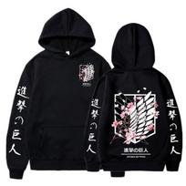 Japonijos Anime Attack on Titan Style Hoodie Graphic Print Hoodie Harajuku Streetwear Unisex Streetwear S