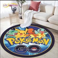 Animacinis Pokemonas Pikaču Apvalus Kilimas Svetainei Kilimai Plotinis Kilimas Durų Kilimėlis Miegamojo Kilimas Kilimėlis Vaikams Kilimai Svetainei 60cm