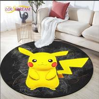 Animacinis Pokemonas Pikaču Apvalus Kilimas Svetainei Kilimai Plotinis Kilimas Durų Kilimėlis Miegamojo Kilimas Kilimėlis Vaikams Kilimai Svetainei 60cm