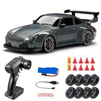 1:24 dydžio RC drifto lenktyninis automobilis su 2,4G nuotolinio valdymo pulteliu, didelio greičio 20+ km/val. varomas RC automobilis, skirtas vaikų gimtadienio dovanoms Gray S914+ black