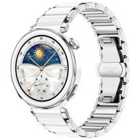 18 mm Keraminis+Metalo Dirželis Huawei Watch 5/GT5 Pro 42 mm GT6-5-4 41 mm Aukštos klasės Oficialus Laikrodžio Dirželis Garmin Venu 4 41 mm Correa 18mm Width Watchband sidabro baltos spalvos