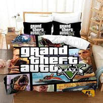 Žaidimas GTA V Patalynės komplektas Animaciniai antklodžių užvalkalai Pagalvės užvalkalas Grand Theft Auto 5 Antklodė Patalynės komplektai Patalynė(Nėra lapo) 150*200cm 3pcs