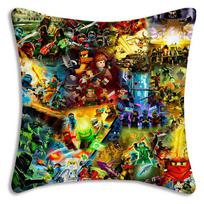 Šaunus žaidimas Ninjago pagalvių užvalkalai Animacinis sofa Dekoratyvinis namai Dvipusis spausdinimas Trumpas pliušas Mielas pagalvės užvalkalas 30cmx30cm orange