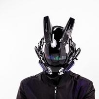 Cyberpunk Helovino šviečianti roboto kaukė – Viso veido Cosplay galvos apdangalas Comic Con