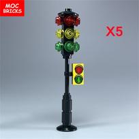 MOC Plytos Kelio ženklas 1X2 1X4 2X2 Šviesoforas Miesto gatvė Pėsčiųjų perėja Geležinkelio žaislai Edukaciniai konstravimo kaladėlės Lėlės Vaikų dovanos gray