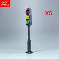 MOC Plytos Kelio ženklas 1X2 1X4 2X2 Šviesoforas Miesto gatvė Pėsčiųjų perėja Geležinkelio žaislai Edukaciniai konstravimo kaladėlės Lėlės Vaikų dovanos