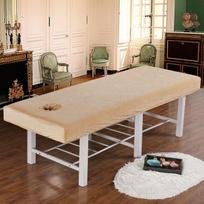 Aksominis Sutirštintas Grožio Salono Masažo Terapijos Lovos Čiužinio Užvalkalas Lovatiesė Su Skylute Viešbučio SPA Masažo Stalo Lovos Paklodė su Guma 190X80cm beige
