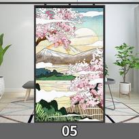 Japoniško stiliaus privatumo langų plėvelė, statinė, vitražinė, Ukiyo-e vyšnių žiedų stiklo plėvelė, tualeto, vonios kambario langų lipdukai 40x60cm white