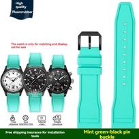 20mm 21mm 22mm Fluoro gumos laikrodžio dirželis IWC greito atsegimo Pilot AMG Petronas F1 komandai Atsparus vandeniui Sportinis apyrankės laikrodžio dirželis 21mm black