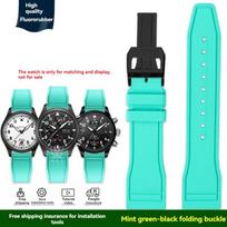 20mm 21mm 22mm Fluoro gumos laikrodžio dirželis IWC greito atsegimo Pilot AMG Petronas F1 komandai Atsparus vandeniui Sportinis apyrankės laikrodžio dirželis 22mm blue