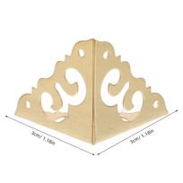 6Pcs Brass Triangle Corner Protectors for Furniture Wood Box Vintage Metal Edge Guards Decorative Corner Protectors Cabinet beige