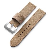 20mm 22mm 24mm Stitching Nylon Watch Straps Canvas Soft Watchband Men Women Business Universal Bracelets Vintage Wristband Belt 20mm beige