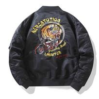 Spring and Autumn Air Force Pilot Jacket Male Tiger Embroidered Baseball Suit Large Size Coat Cargo Jacket XXXXL juoda