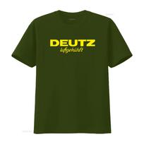 Vintažiniai Deutz oru aušinami traktoriai T-shirt vyrams Retro žemės ūkio technikos spaudinys vintažinis skalbtas laisvalaikio dizainerio drabužiai kvėpuojantis XL yellow