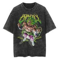 Dragon Ball Super Broly Vintage skalbinti oversized marškinėliai | Unisex gatvės drabužių viršus M black
