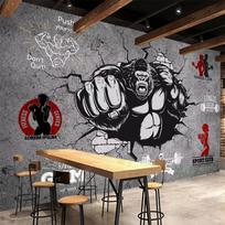 Kūrybingas Fitneso Kultūristas Gorila 3d Sienų Popierius Sporto Salė Miegamojo Fonas 3d Freskos Tapetas Namų Dekoravimas 200 cm(W) x 140 cm(H) gray