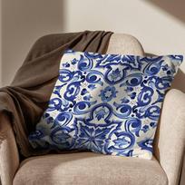 Mėlynos ir baltos porceliano pagalvės užvalkalas Sofa Svetainė Miegamasis Galvūgalis Atlošo pagalvėlė Kvadratinė pagalvėlė Pietų metas 30x30cm