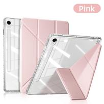 For Samsung Galaxy Tab Case for S9/S9FE/S10FE/S10Lite 11in S9 Plus 12.4in A9 8.7in A9 Plus Magnetic Y-type Case With Pen Slot Tab A9  8.7in rožinė