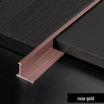 Aliuminio lydinio medžio lukšto I-formos juostelė sienų panelės apdailai, Anglies kristalo plokštės kampo dekoratyvinė metalinė juostelė 8mm I-Strip, 1m rožinio aukso spalvos
