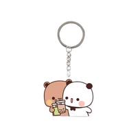 Animacinis filmas Bubu Dudu Panda Bear Raktų pakabukas Akrilas Mielas Animacinis Bubu Dudu Raktų pakabukas Krepšelio pakabukas Style 26 gray