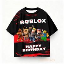 Vasarinis vaikiškas Roblox žaidimo tematikos marškinėlis Berniukų drabužiai Mergaičių Anime viršutiniai drabužiai 120 black