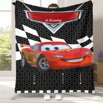 Animacinių filmų automobiliai Žaibas Makvynas Flanelinis pledas, Itin minkštas šiltas pliušinis apklotas namams, miegamajam, lovai, sofai, biurui, stovyklavimui, dovana 75x90cm