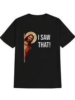 Unisex juodi kasdieniai marškinėliai su ikoniniu Jėzaus Kristaus veidu ir „MAČIAU TAI!“   Spausdinti XXXL brown