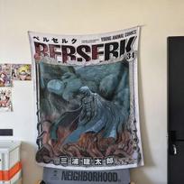 Vintažinis Anime Berserk gobelenas Guts Griffith Tamsiosios fantastikos menas Sienos dekoracija Estetiškas dekoras Miegamajam Svetainei 150x100cm(60x40in)