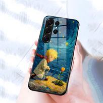 Mažojo Princo Ir Lapės Telefono Dėklas Samsung S26 S25 S24 FE S23 S22 S21 Plus S20 Ultra Note20Ultra Juodas Stiklinis Dangtelis Galaxy S25 FE gray