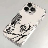 Coraline dėklas telefonui iPhone 17 Air 16 e 15 14 13 12 11 Pro Max Plus Mini SE 2020 2022 Minkštas skaidrus dėklas iPhone 14 Pro