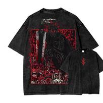 Berserk Anime Gerbėjo skalbinių marškinėliai Visų sezonų drabužiai aukštos kokybės asmenybė Drabužiai Dideli dydžiai Unisex Naujas modelis Pora marškinėlių M black
