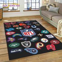 Amerikietiško futbolo N-NFL ženklas Regbio žaidėjo kilimas Kilimas svetainei Miegamojo dekoras, neslystanti grindų danga Sofos durų kilimėlis 60x90cm( 23x35in )