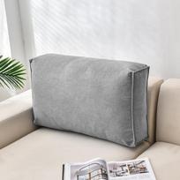Didelė stačiakampė sofos pagalvė: Minkšta apmušta galvūgalio pagalvė miegamajam, tatami, juosmeniui ir liemeniui atremti 60x12x45cm (Cover Only) gray
