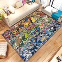 Mielas Pokemonas Pikachu Animacinis Gyvenamojo Kambario Neslystantis Kilimas Minkštas Kilimas Miegamojo Vaikų Žaidimų Kambario Sofos, Namų Dekoras Durų Kilimėlis Dovana 40x60cm gray