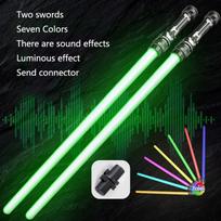 Daugiaspalvis ryškiai šviečiantis kardas Žaislai Lazerinis kardas Šviesos kardas Raudonas ir Mėlynas Dvigubas kardas Teleskopinis Muzikinis Cosplay Šaunus mirksintis Vaikų žaislas green
