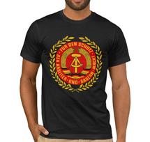 VDR DDR NVA Emblema Vokietijos Komunistinė Rytų Vokietija Vyriškas Dovana Marškinėliai. Vasariniai medvilniniai trumparankoviai marškinėliai su apvalia apykakle Nauji S-3XL 5XL įvairiaspalvis
