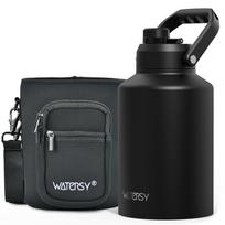 WATERSY 1.8L/2.5L/3.7L Termosinis vandens butelis Didelės talpos termosas Nerūdijančio plieno vakuuminės flaskos su rankena Išlaiko šaltį 1893ml juoda