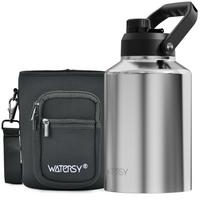 WATERSY 1.8L/2.5L/3.7L Termosinis vandens butelis Didelės talpos termosas Nerūdijančio plieno vakuuminės flaskos su rankena Išlaiko šaltį 1893ml sidabras
