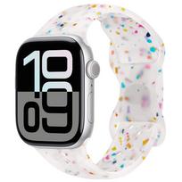 Silikoninis dirželis Apple Watch 11 10 9 8 7 46mm 45mm 42mm 41mm Ultra 3/2 49mm Kvėpuojantis apyrankė iWatch 6 5 4 SE 44mm 38mm 40mm 41mm skaidrios baltos spalvos