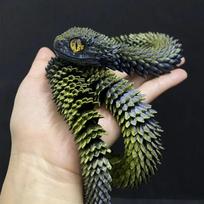 3D Spausdintas Gyvatės Judinamas Sąnarys Fidget Žaislas Figūrėlė Imitacija Gyvatė Biuro Stalo Puošmena Dovanos Amatai Figūrėlės Miniatiūros juoda